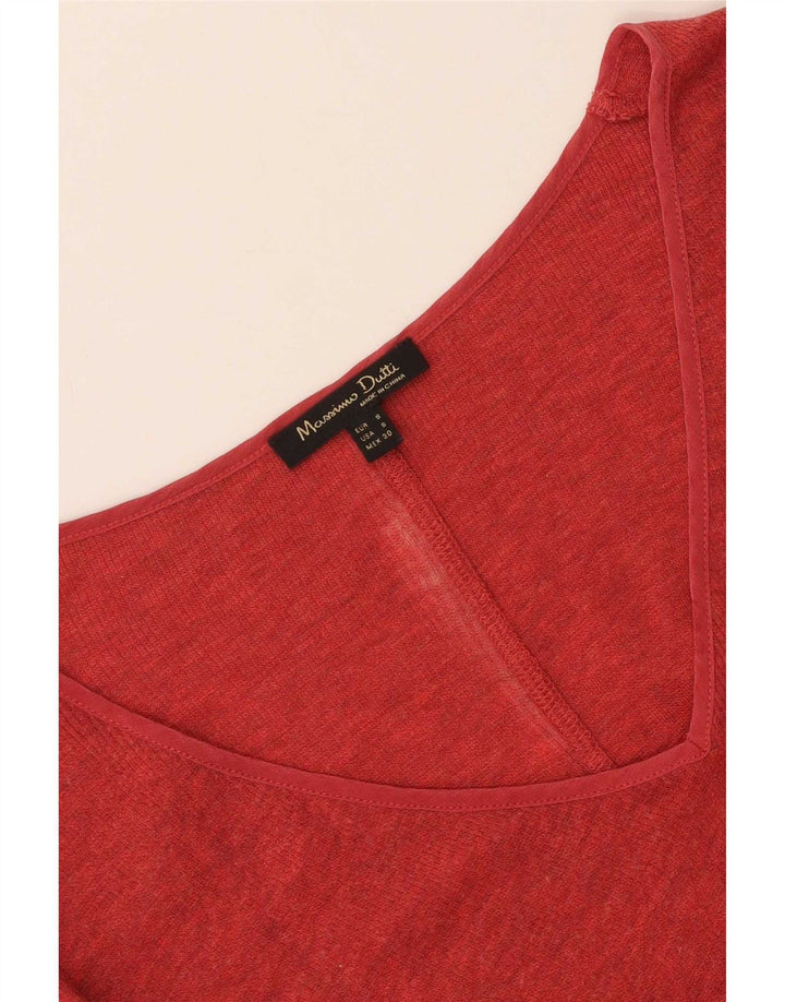 Massimo Dutti Top Mujer Manga Larga UK 40 Small Rojo