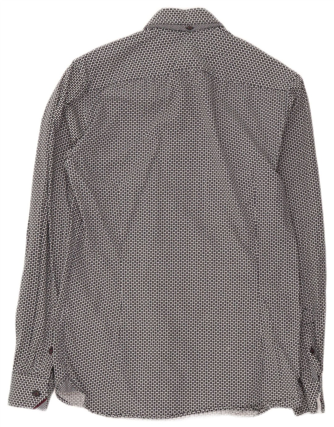 Ted Baker Camisa para hombre Talla 2 Pequeña Algodón geométrico negro