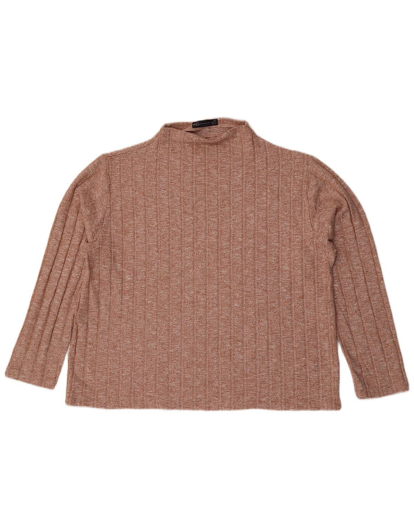 Marks & Spencer Top de mujer de manga larga UK 20 2XL Viscosa moteada marrón