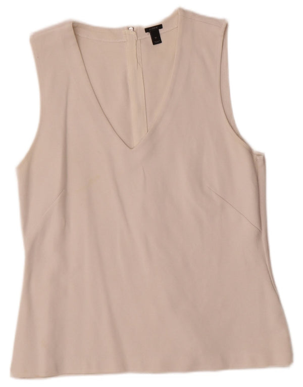 J. Crew Blusa sin mangas para mujer UK 40 Algodón blanco mediano