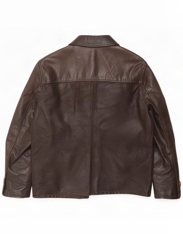 Chaqueta de cuero vintage para hombre UK 38 Medium Black