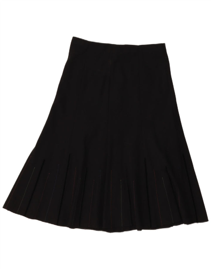 Marks & Spencer Falda acampanada para mujer UK 12 Medium W32 Poliéster negro