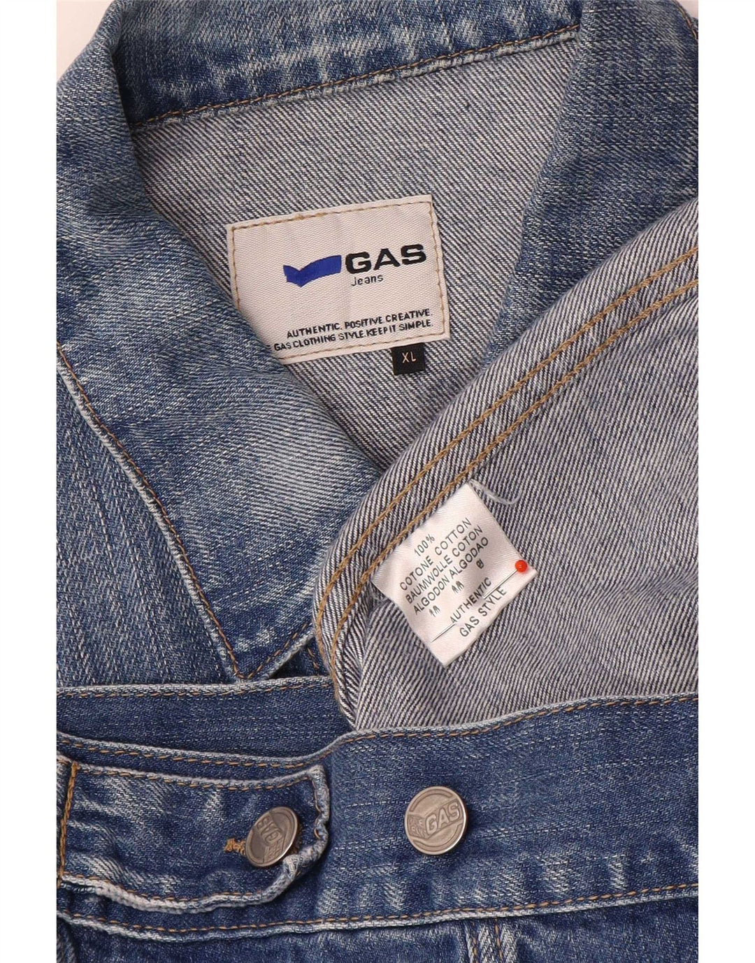 Chaqueta vaquera para hombre Gas UK 42 XL Algodón azul