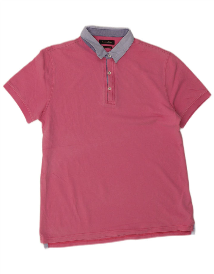 Massimo Dutti Polo Rugby Hombre Algodón Rosa Medio
