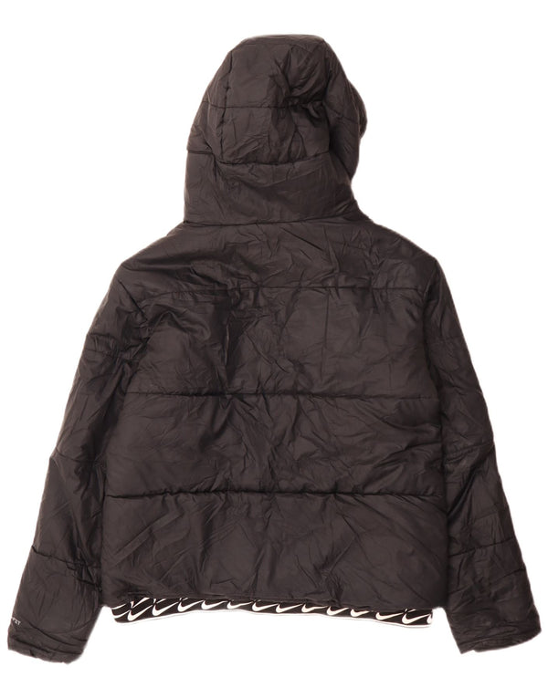 Nike Chaqueta acolchada con capucha Therma-Fit Graphic para mujer, talla 40, talla M, color negro