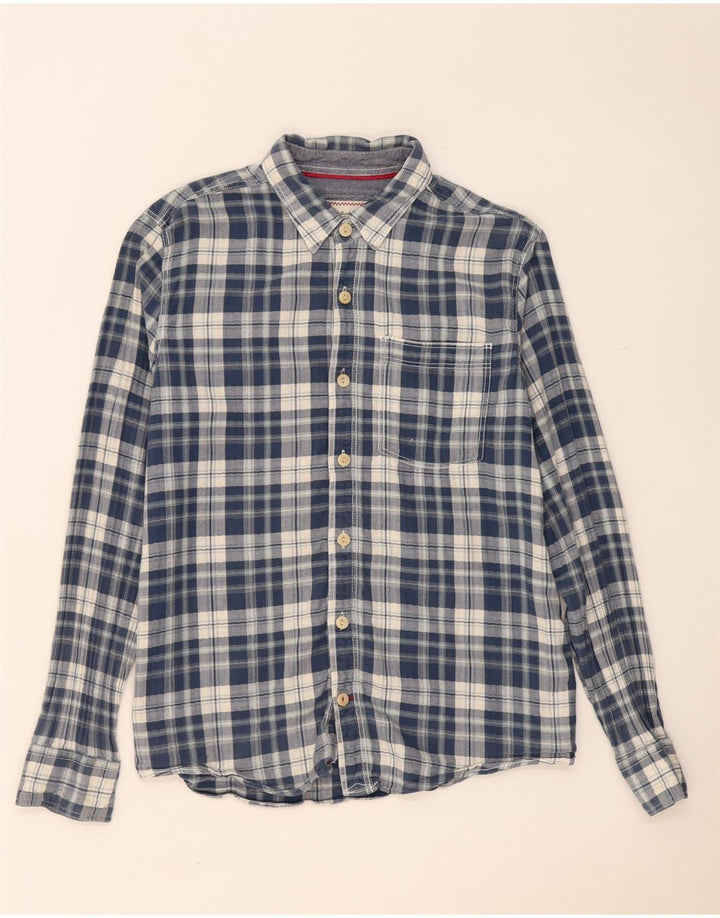 Camisa de hombre FAT FACE de algodón a cuadros azul marino mediano