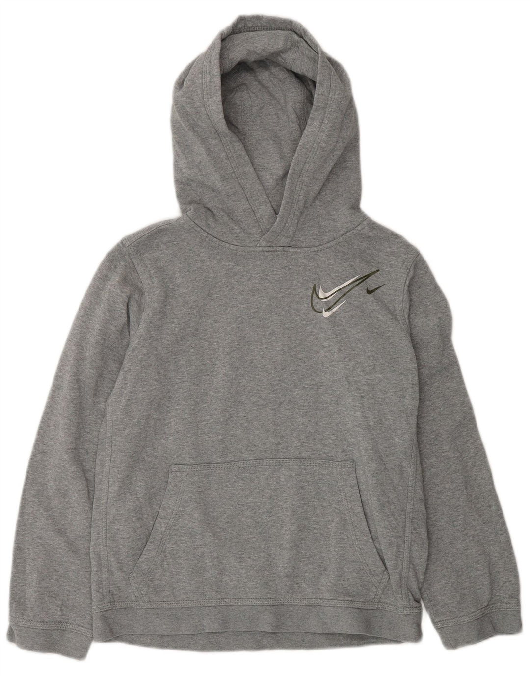 NIKE Sudadera con capucha para niños 12-13 años Grande Gris Algodón