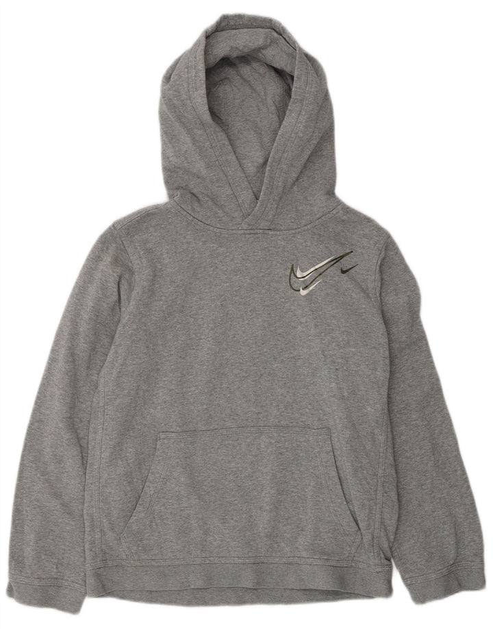 NIKE Sudadera con capucha para niños 12-13 años Grande Gris Algodón