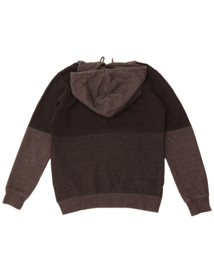 Volcom Hombre Sudadera con capucha tipo jersey de algodón color block negro pequeño