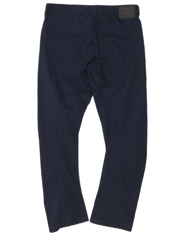 Jack & Jones Mens Anti Fit Casual Pantalones W36 L34 Azul Marino Algodón