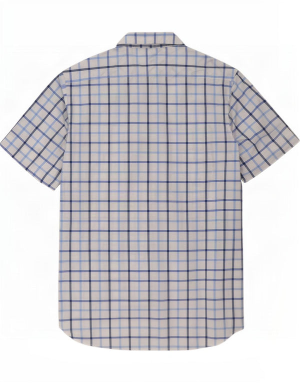 Tommy Hilfiger Camisa De Manga Corta De Algodón A Cuadros Blanco Mediano Hombre