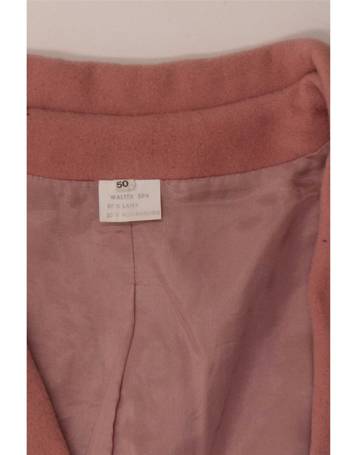 Chaqueta blazer vintage de 2 botones para mujer IT 50 XL Lana rosa