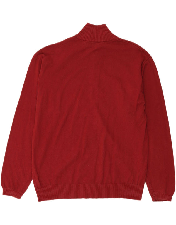 Marlboro Classics Mens Cardigan Sweater 2XL Burgundy Cotton