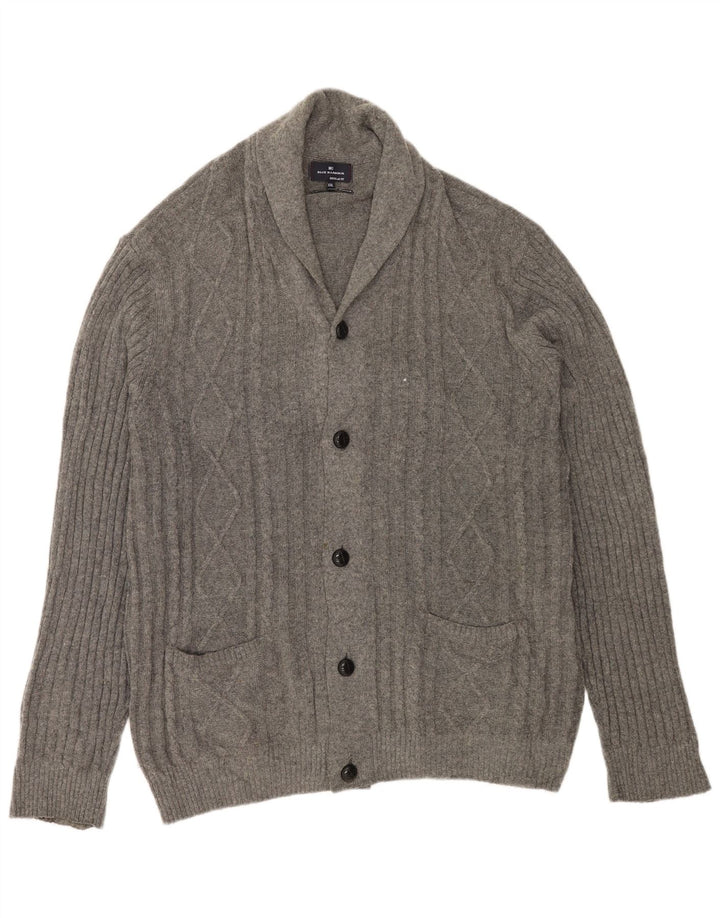 Marks & Spencer Suéter tipo cárdigan azul Harbor para hombre 2XL Gris moteado