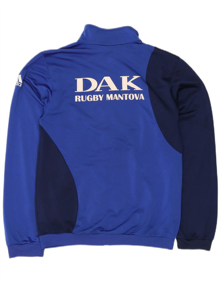 ADIDAS Chaqueta superior de chándal con gráfico para hombre Reino Unido 38/40 Bloque de color azul medio