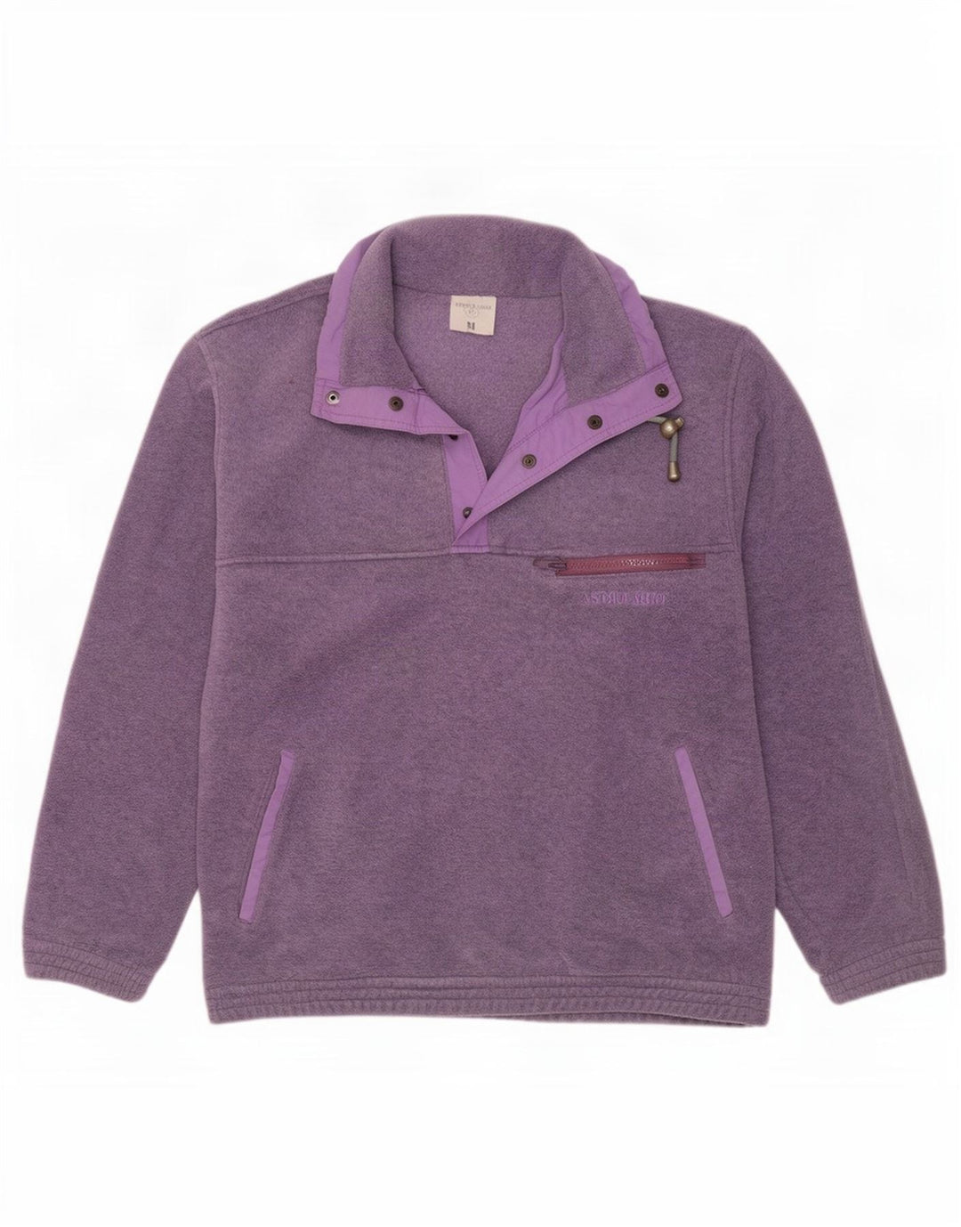Astrolabio Hombre Jersey De Forro Polar Con Cuello De Botón Morado Medio