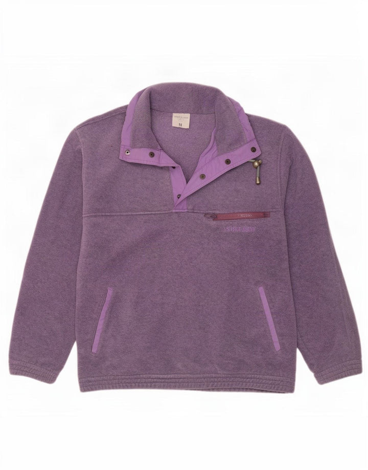 Astrolabio Hombre Jersey De Forro Polar Con Cuello De Botón Morado Medio