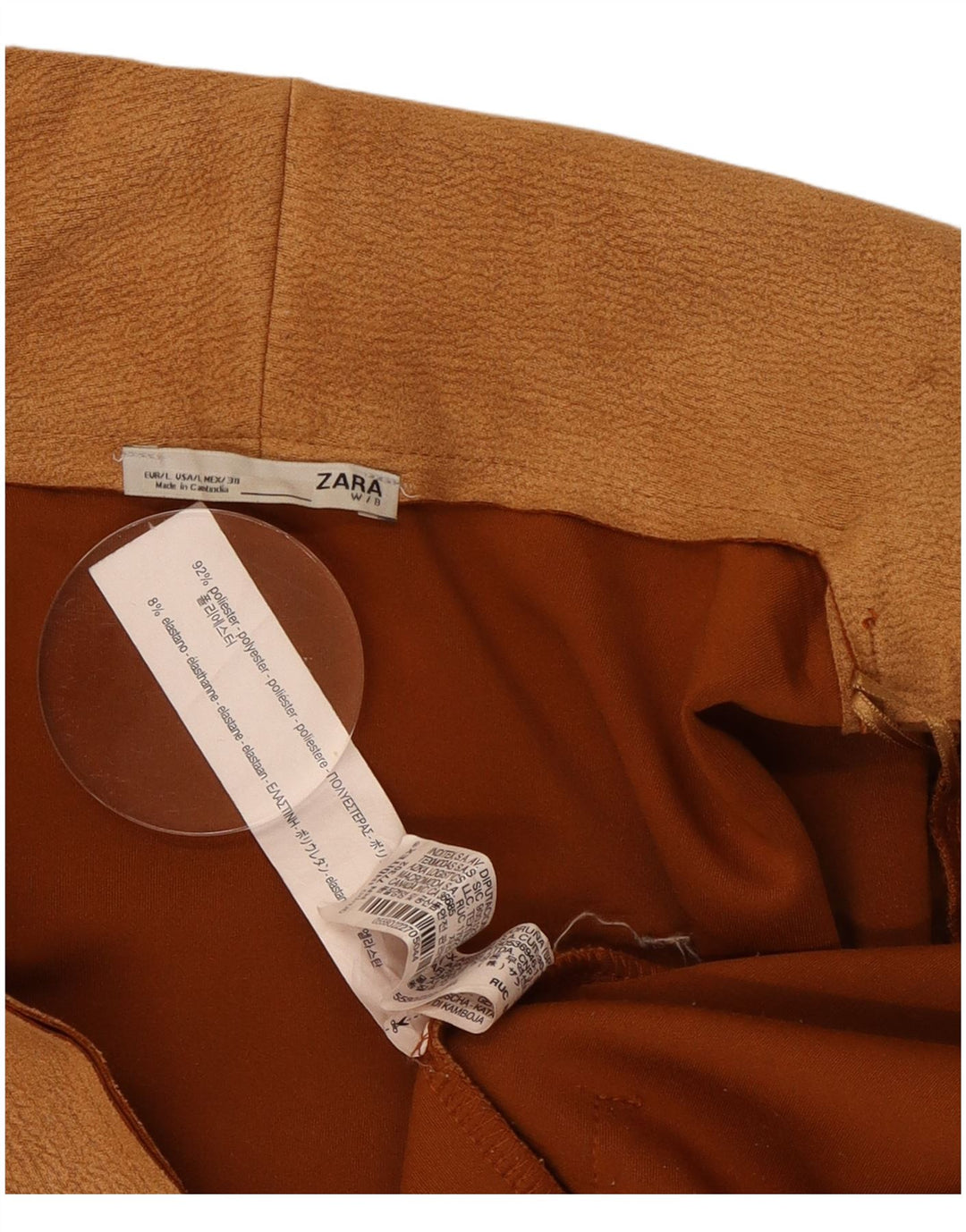 Zara Mujer Longline Cardigan Suéter UK 46 Grande Marrón Poliéster