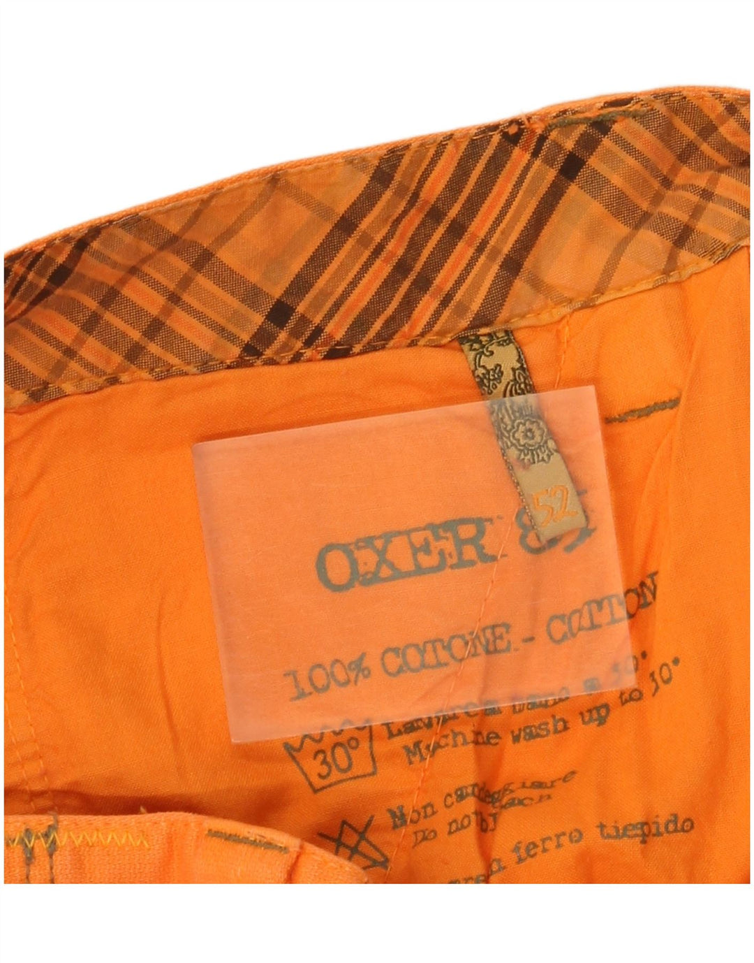 OXER Pantalones cortos cargo para hombre IT 52 XL W36 Algodón naranja