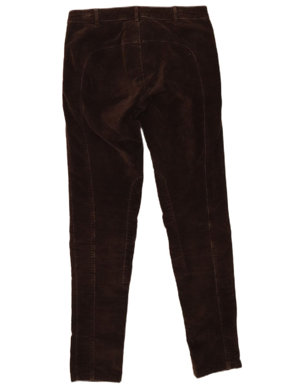 Zara Mujer Pantalones Casuales De Terciopelo Slim EU 36 XS W26 L28 Algodón Marrón