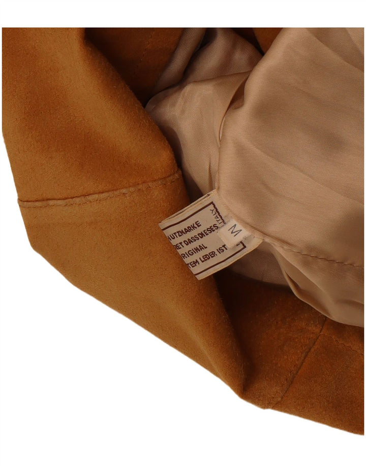 Vintage mujer ante chaqueta Reino Unido 14 cuero marrón medio