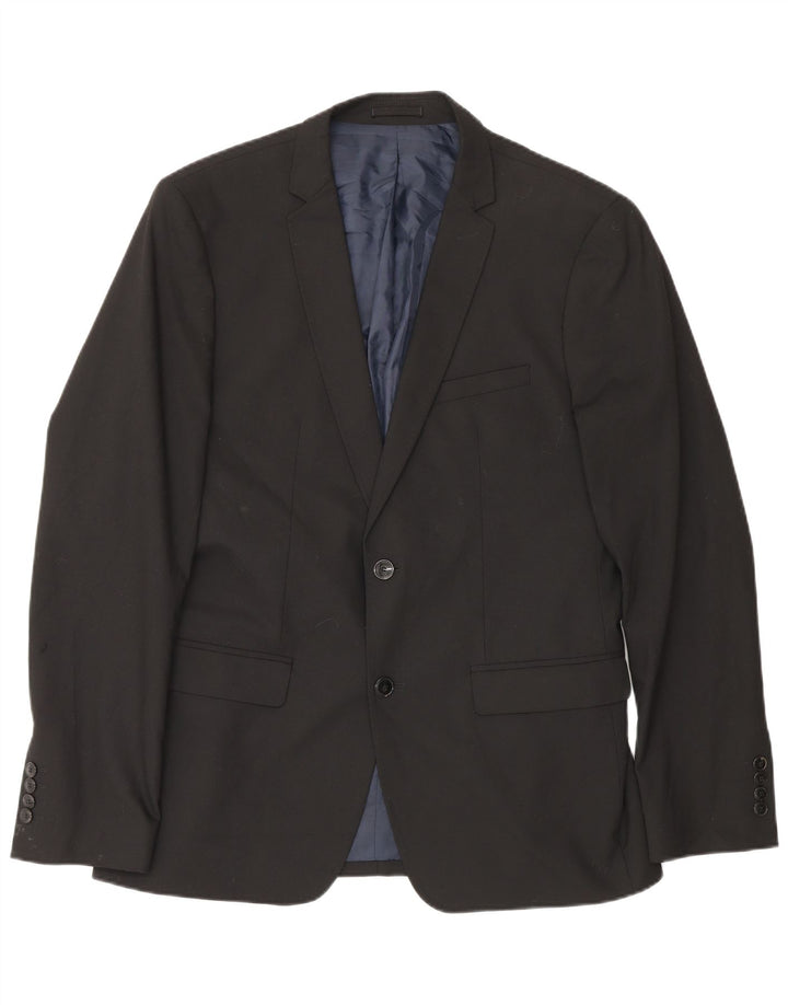 Zara Chaqueta tipo blazer de 2 botones para hombre EU 50 Mediano Negro Poliéster