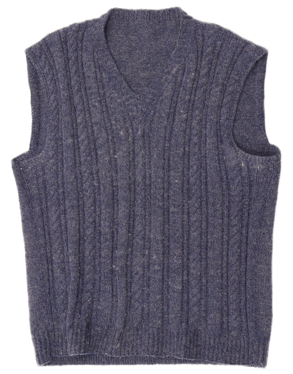 Vintage hombres chaleco tanque top medio azul marino