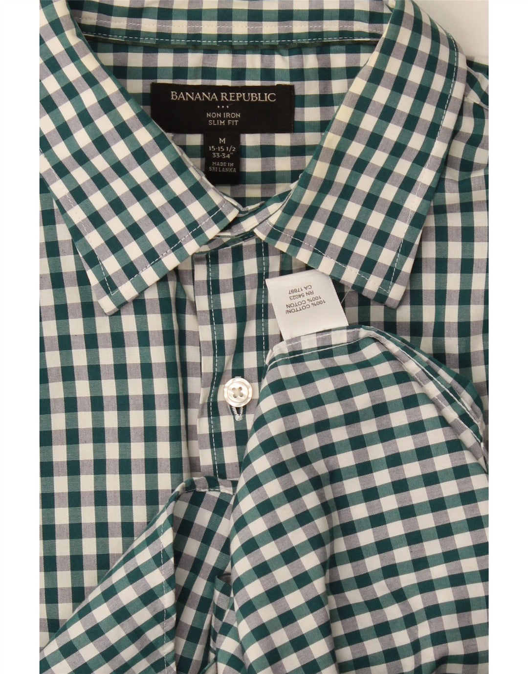 Banana Republic Camisa Slim Fit para Hombre Talla 15 1/2 Mediana Cuadros Multicolores