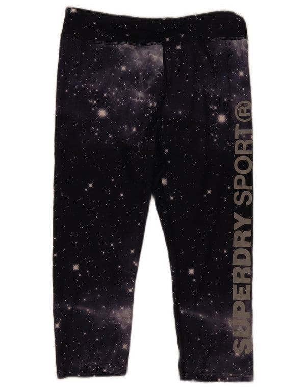Superdry Leggings Capri Gráficos Para Mujer UK 40 Small Black Tie Dye