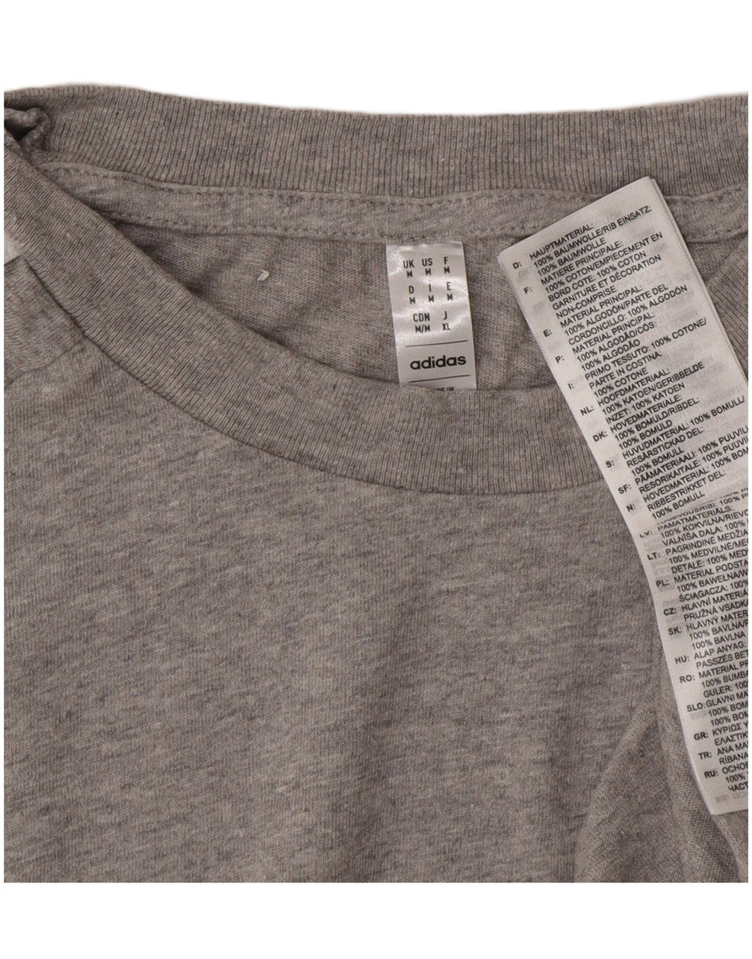 Camiseta Adidas Hombre Top Algodón Gris Medio