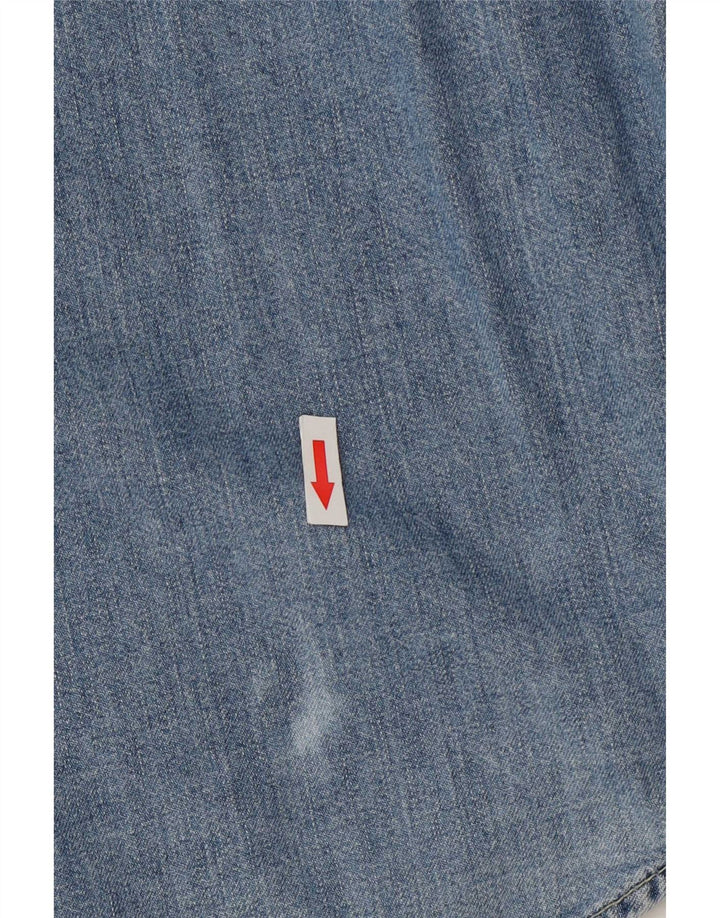 Wrangler Camisa Vaquera Occidental Para Hombre Algodón Azul Pequeño