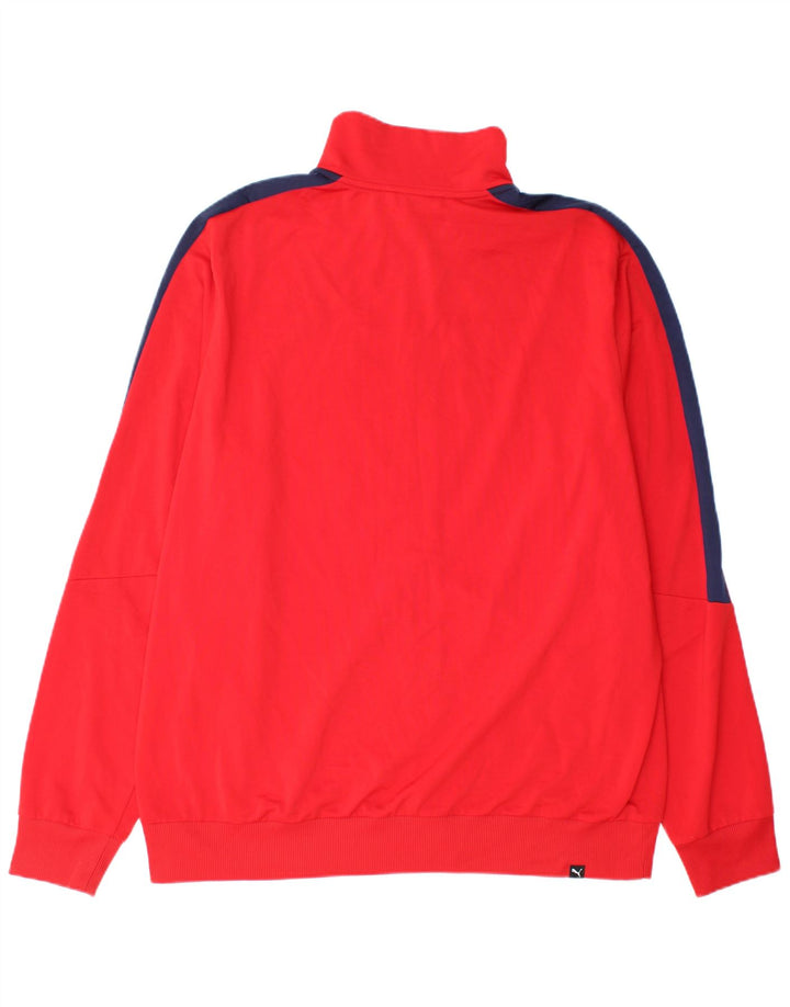Puma Hombre Chándal Top Jacket XL Rojo Colorblock Poliéster