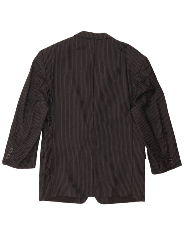 Ralph Lauren Chaqueta Blazer de 2 Botones para Hombre UK 42 XL Lana a Rayas Negra