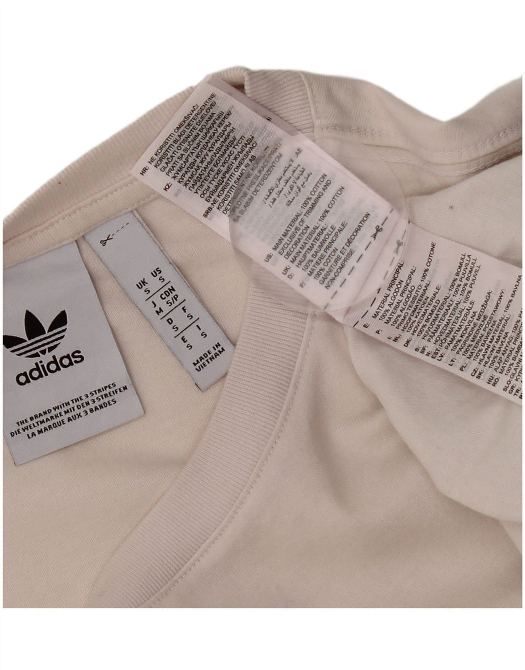 Adidas - Camiseta gráfica para hombre, talla pequeña, algodón blanco