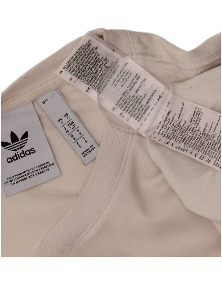 Adidas - Camiseta gráfica para hombre, talla pequeña, algodón blanco