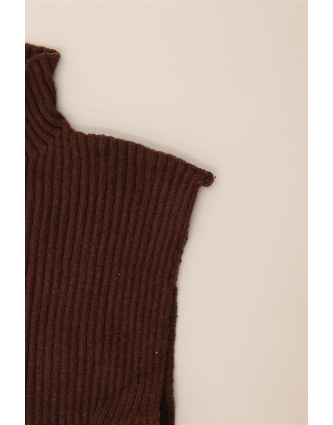 Zara Mujer Crop Vest Top UK 8 Small Marrón Viscosa
