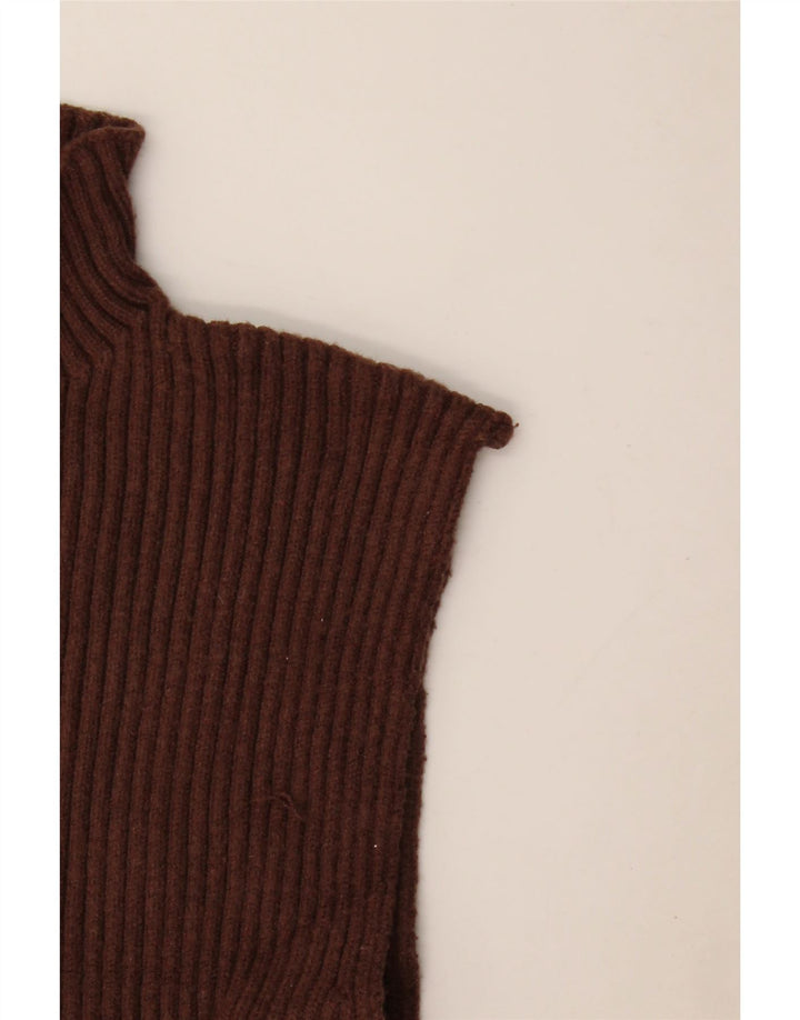 Zara Mujer Crop Vest Top UK 8 Small Marrón Viscosa