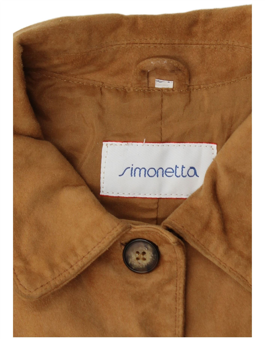 Simonetta Chaqueta de ante para mujer UK 46 Cuero beige grande