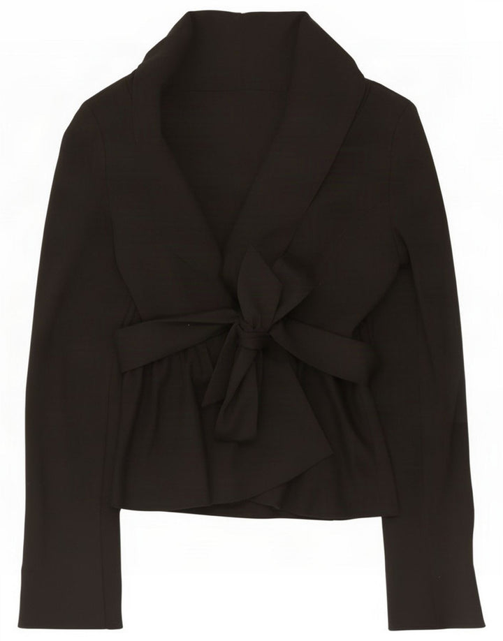 Zara Chaqueta cruzada para mujer UK 44 Large Algodón negro