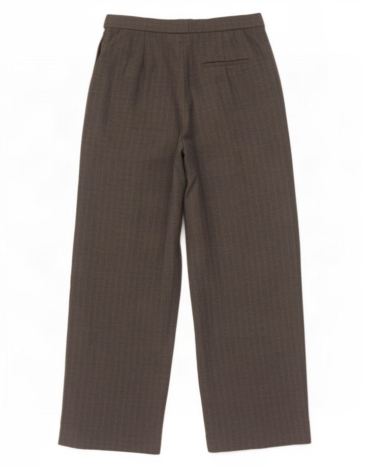 Zara Mujer Pantalón Holgado Mediano W30 L30 Gris Espiga Poliéster