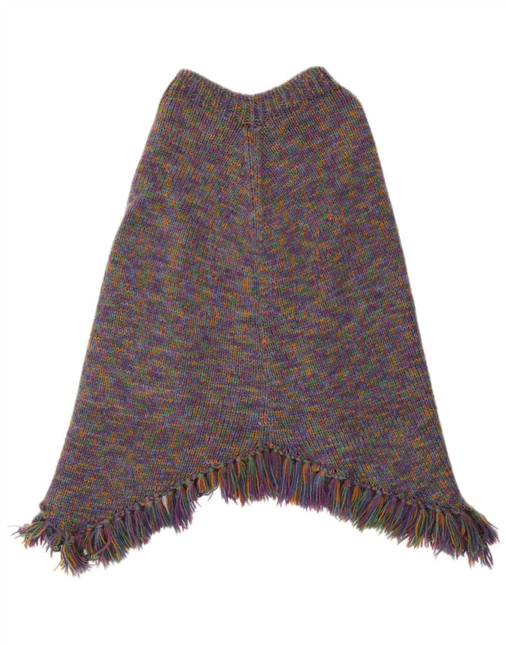 Vintage mujer Poncho Jumper Reino Unido 14 grande multicolor moteado