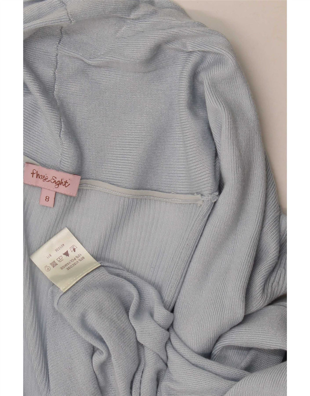 Phase Eight Suéter tipo cárdigan abierto largo para mujer UK 8 Small Viscosa azul