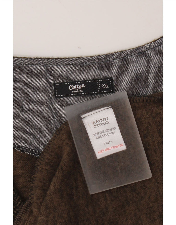 Chaleco vintage para hombre 2XL Poliéster a rayas marrones