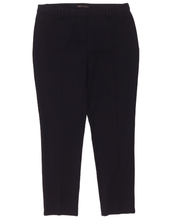 Marks & Spencer Pantalones de traje de cintura alta para mujer UK 40 Large W34 L29 Navy Bl