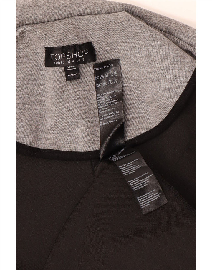 Topshop Chaleco largo para mujer UK 8 Small Gris Elastano