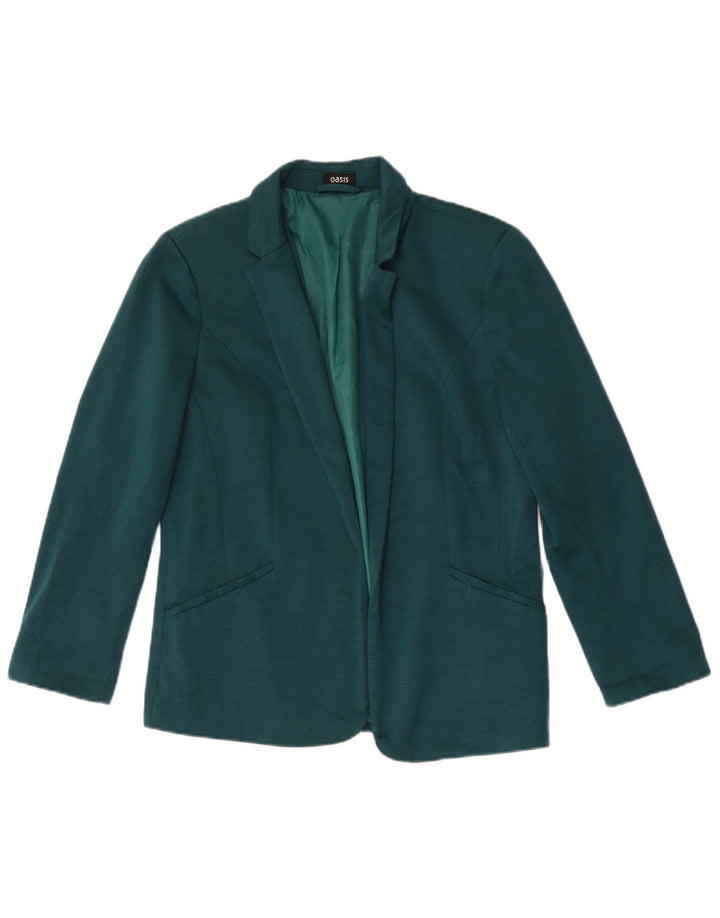 Chaqueta tipo blazer abierta para mujer Oasis UK 40 Poliéster verde medio