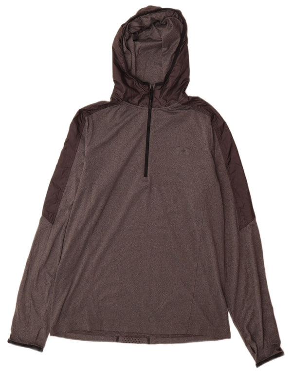 Under Armour Sudadera con capucha para hombre, parte superior de chándal con bloques de color gris grande