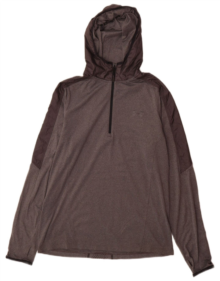 Under Armour Sudadera con capucha para hombre, parte superior de chándal con bloques de color gris grande