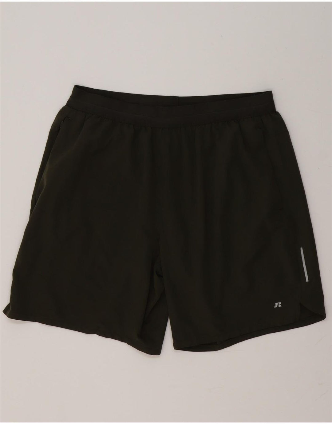RUSSELL ATHLETIC Pantalones cortos deportivos Dri-Power para hombre XL Poliéster caqui