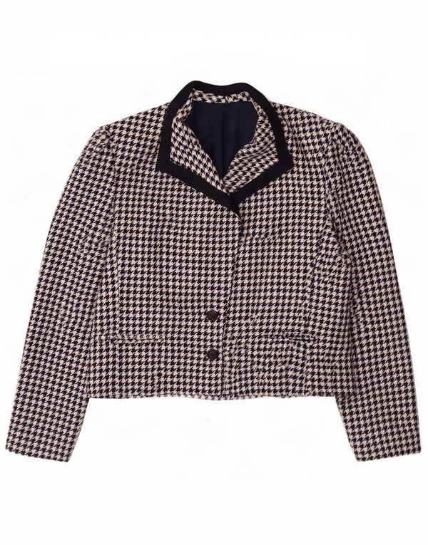 Mona Chaqueta tipo blazer de 2 botones para mujer UK 12 Medium Azul marino Pata de gallo